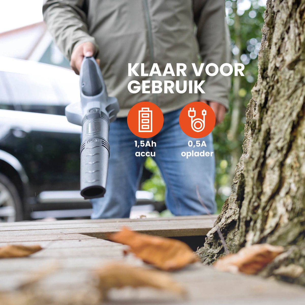 Draadloze Bladblazer 12V met Accu en Lader oplader