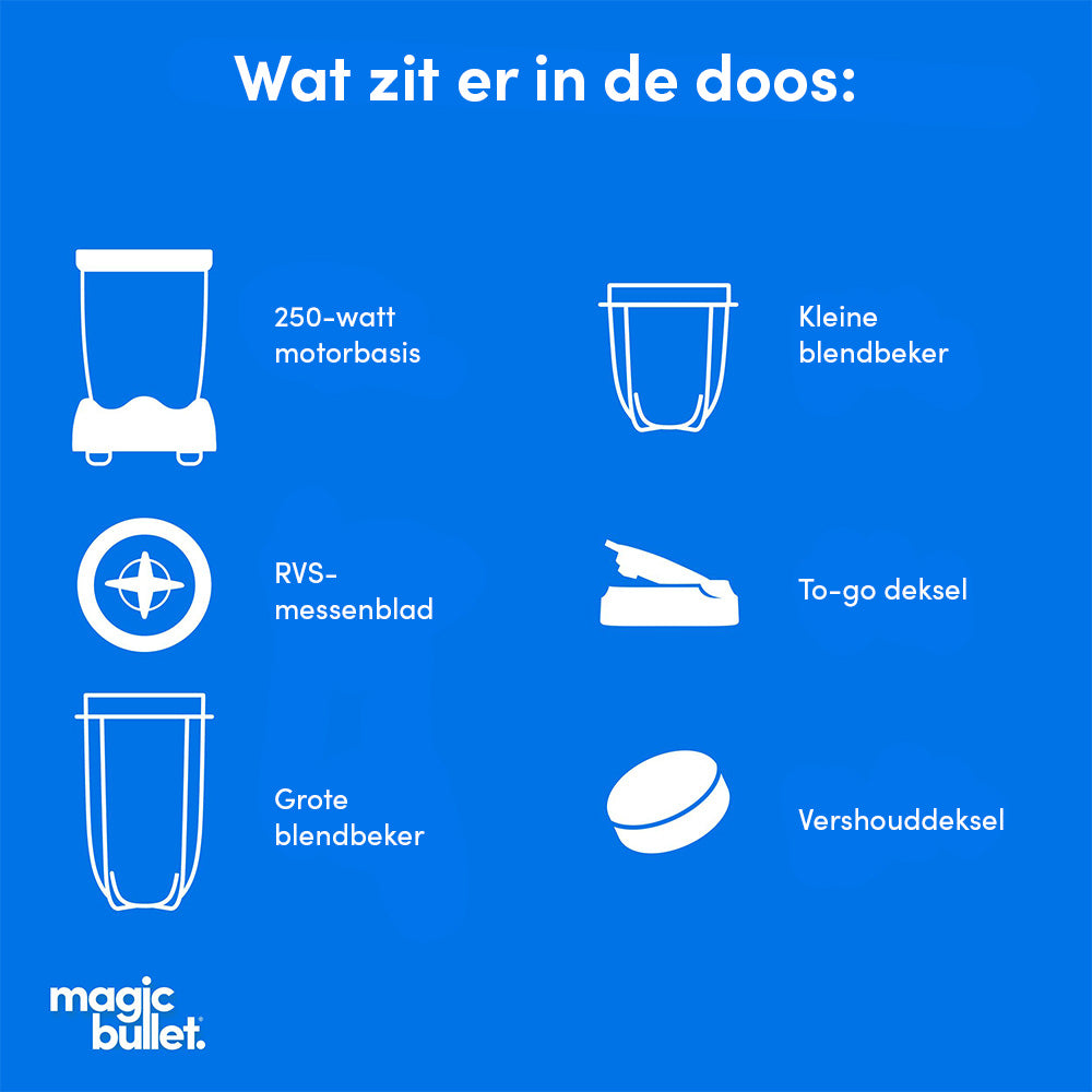 Magic Bullet Original - Blender 7-delige Smoothie Maker inhoud pakket