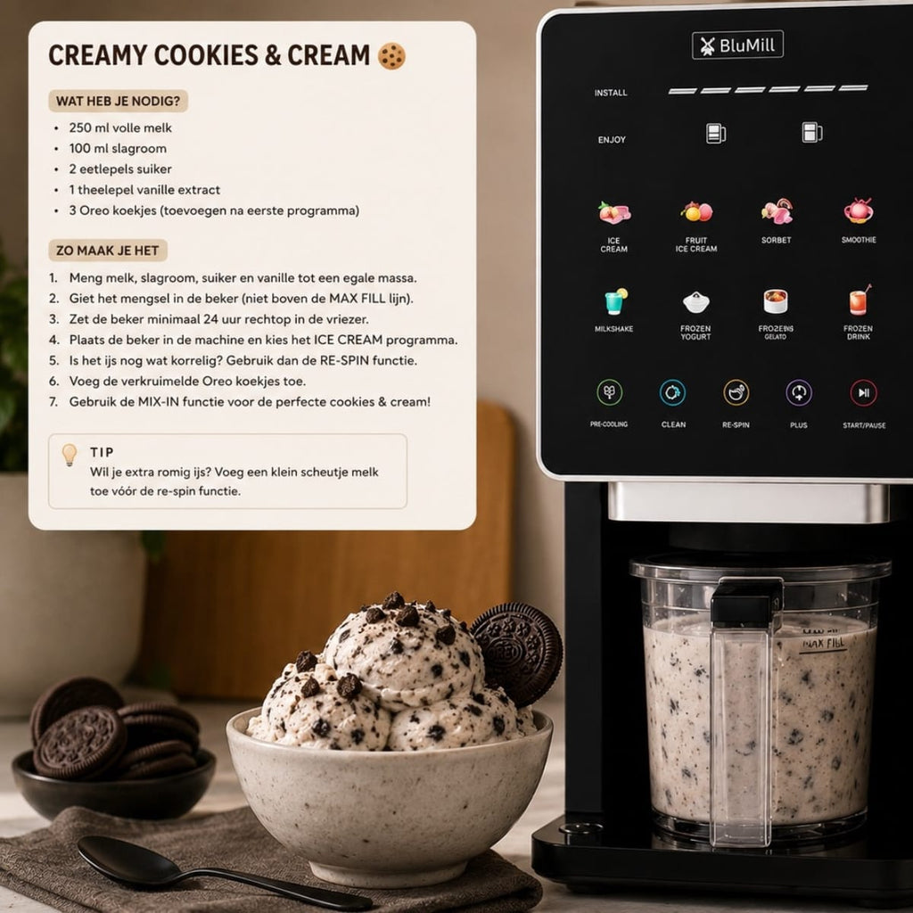 BluMill 8-in-1 IJsmachine recept