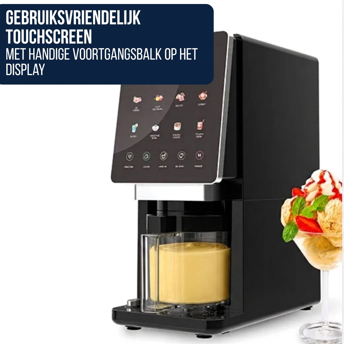 BluMill 8-in-1 IJsmachine touchscreen