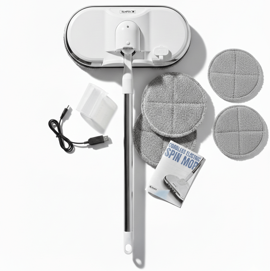 BluMill Draadloze Elektrische Dweil met Sprayfunctie en LED-verlichting
