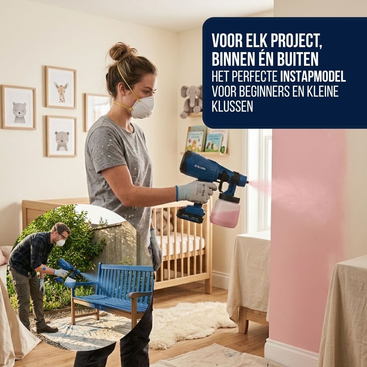 BluMill Elektrische Verfspuit op Accu binnen en buiten