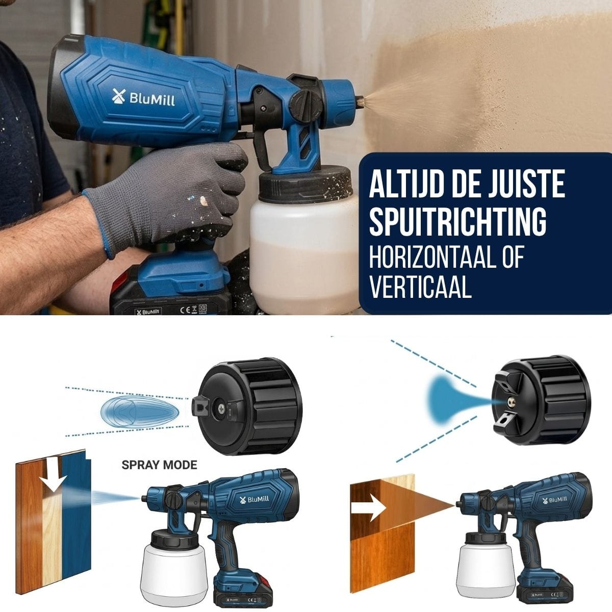 BluMill Elektrische Verfspuit op Accu