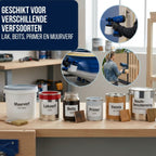 BluMill Elektrische Verfspuit op Accu verfsoorten