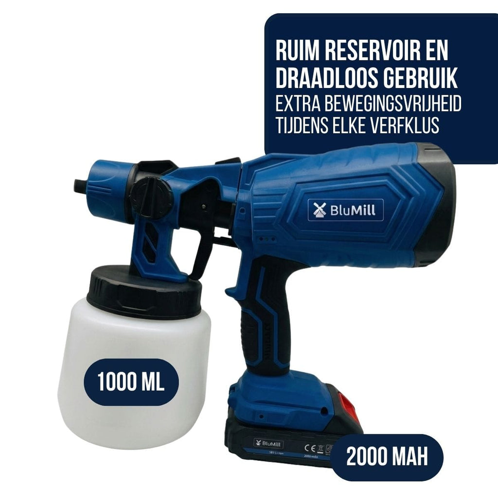 BluMill Elektrische Verfspuit op Accu draadloos