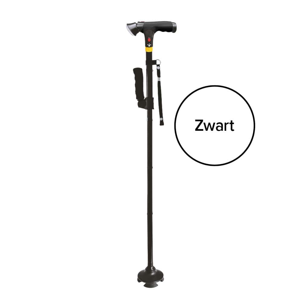 DR-HO'S Get Up & Go Wandelstok - Opvouwbaar, met LED-verlichting en alarm