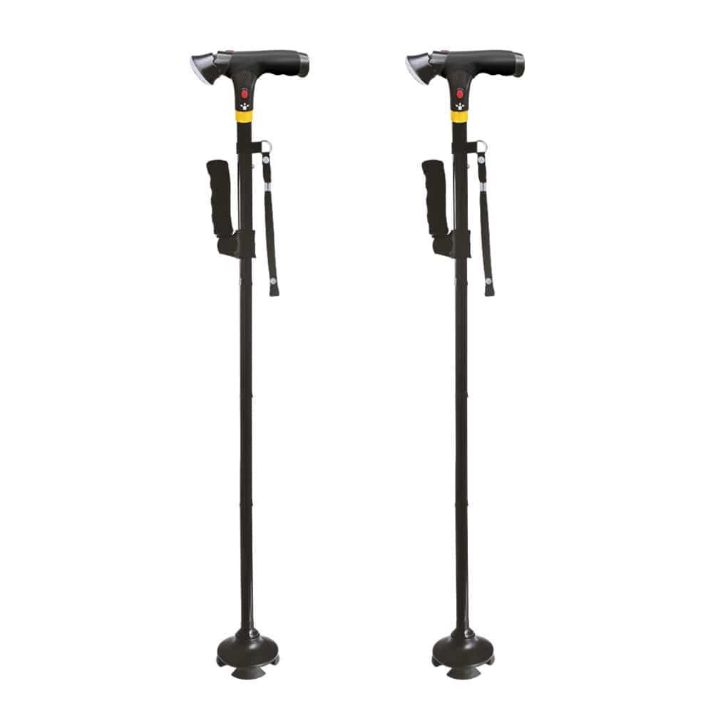 DR-HO'S Get Up & Go Wandelstok - Opvouwbaar, met LED-verlichting en alarm