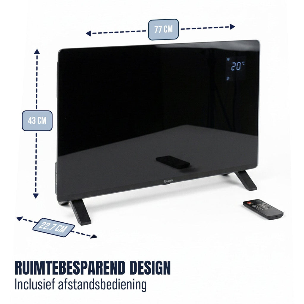 BluMill Elektrische Convectorkachel - Glazen Design Paneelheater