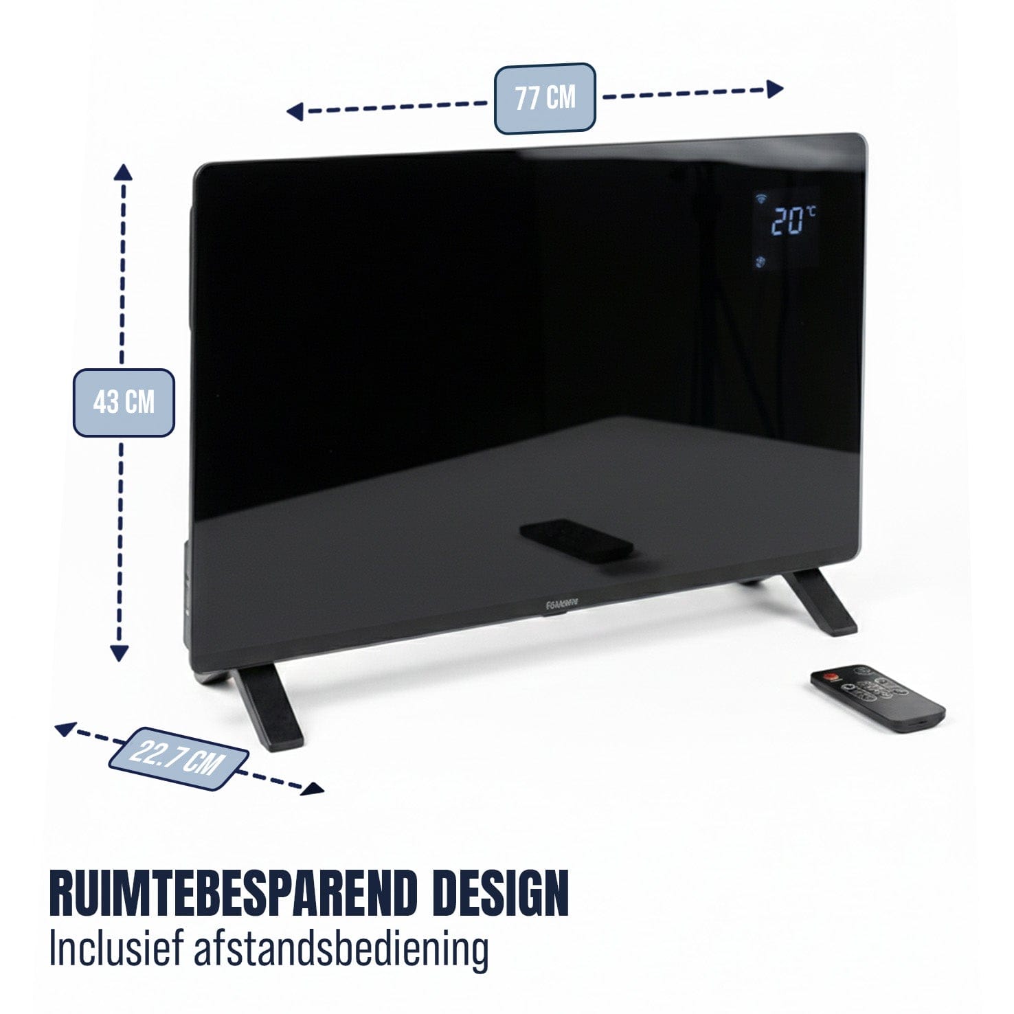 BluMill Elektrische Convectorkachel - Glazen Design Paneelheater