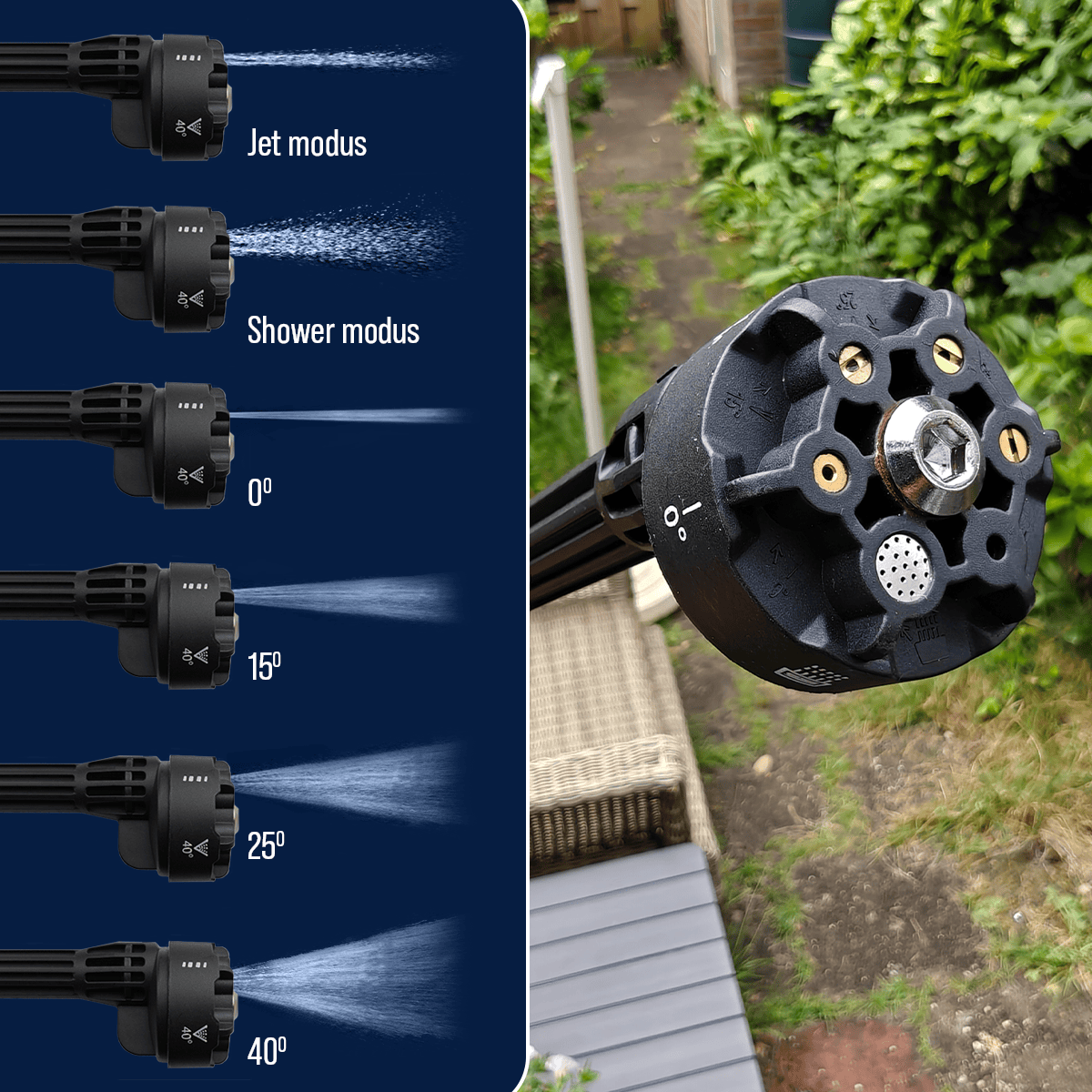 BluMill hogedrukspuit incl. 6-in-1 verstelbare spuitmond
