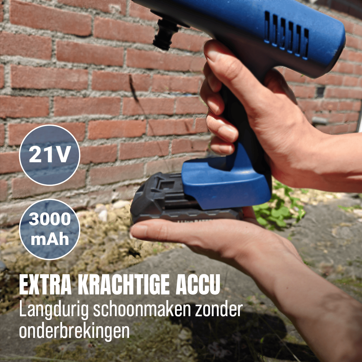 BluMill hogedrukspuit met krachtige accu