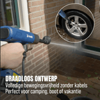 Draadloze BluMill hogedrukreiniger voor auto, tuin en terras