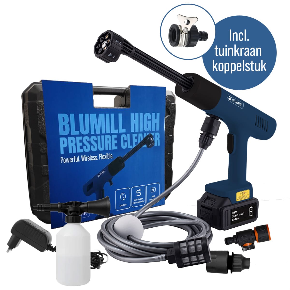BluMill Hogedrukreiniger op accu 