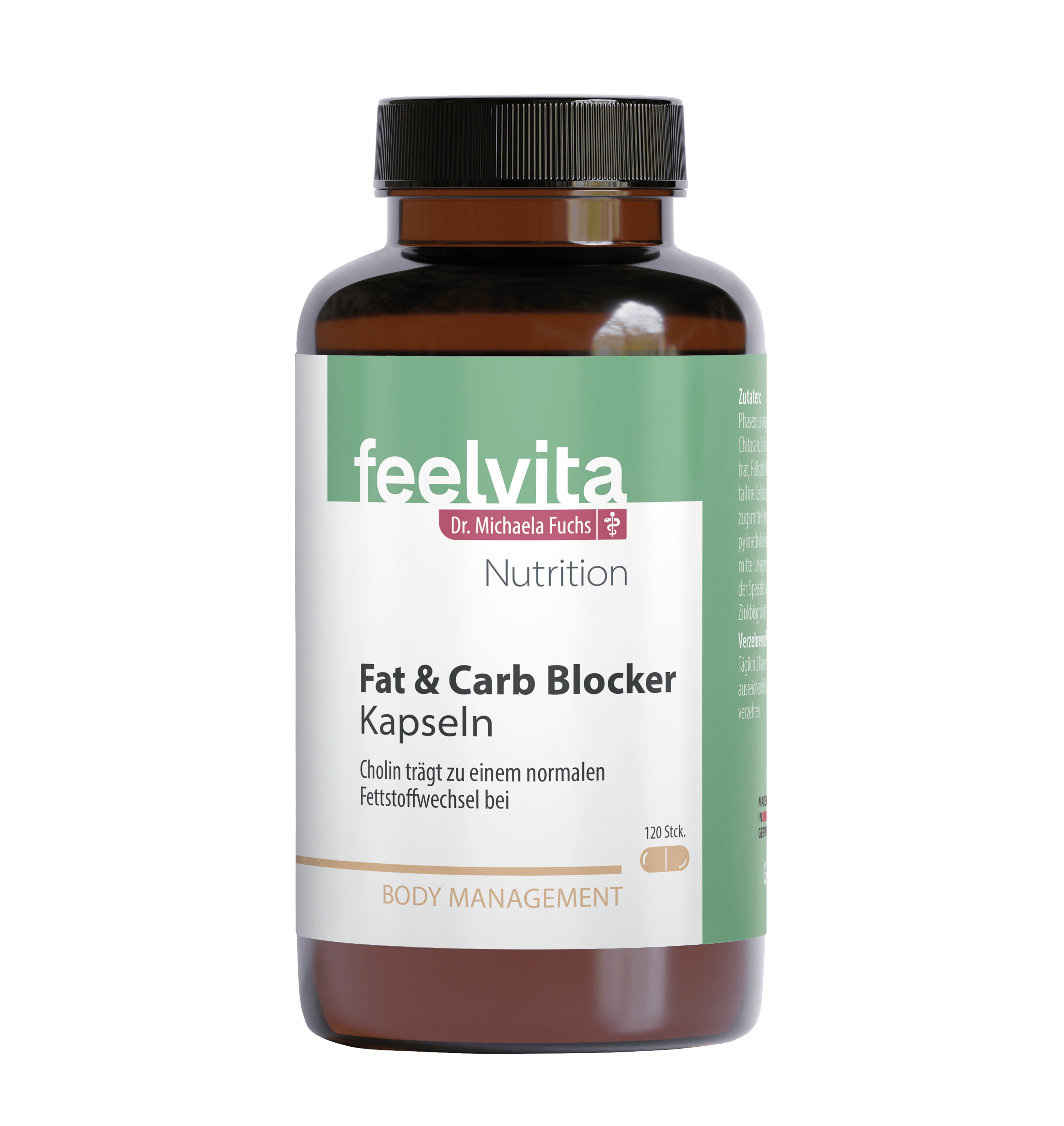 Feelvita Vet- en Koolhydraten Supplement – 120 capsules