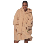HOMIE Hoodie ultrazachte hoodie-deken teddy beige