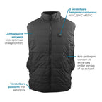 Vitadora verwarmde bodywarmer voor dames en heren met powerbank