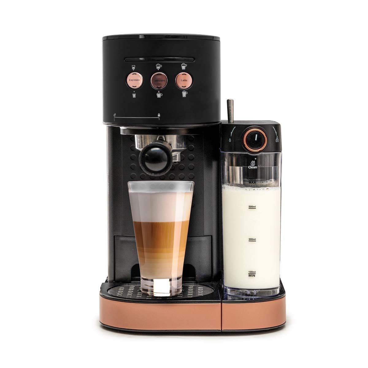 BluMill Koffiemachine met automatische melkopschuimer rosé goud